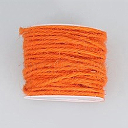Jute Cord, Jute String, Jute Twine, for Jewelry Making, Orange Red, 2mm, about 54.68 yards(50m)/roll(OCOR-WH0002-A-05)