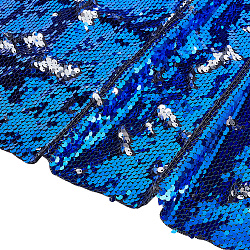 PET Reversible Sequin Fabric, for Dress Performance Stage, Blue, 130x0.07cm(DIY-WH0320-66A)