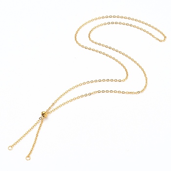 304 Stainless Steel Slider Necklace Making, Cable Chains Bolo Necklace Making, Golden, 23-5/8 inch(60cm)