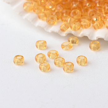 12/0 Grade A Round Glass Seed Beads, Transparent Colours, Bisque, 2x1.5mm, Hole: 0.5mm, about 45000pcs/pound