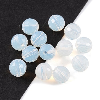 Glass Imitation Austrian Crystal Beads, Faceted(128 Facets), Round, White, 8mm, Hole: 1.5mm