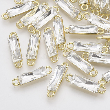Light Gold Clear Rectangle Alloy+Glass Links
