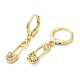 Rack Plating Brass Safety Pin Dangle Leverback Earrings with Cubic Zirconia(EJEW-D061-03G)-2