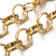 304 Stainless Steel Rolo Chains Necklaces, with Lobster Claw Clasps, Unwelded, Golden, 23.6 inch(59.9cm)(X-NJEW-O051-02G)