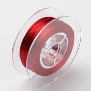 Japanese Eco-Friendly Dyed Flat Elastic Crystal String, Elastic Beading Thread, for Stretch Bracelet Making, Flat, Dark Red, 0.6mm, about 60m/roll(65.62yards/roll)(EW-F005-0.6mm-07)