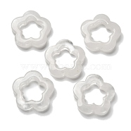 Natural Quartz Crystal Cabochons, Rock Crystal 5-Petal Hollow Flower, 29x30x6mm(G-Q190-05A)