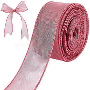 Polyester Ribbon, for Flower Gift Packing or Costume Decoration, Indian Red, 1-5/8 inch(40mm), about 10m/roll(DIY-WH0325-44C)