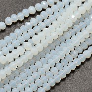Faceted Rondelle Opalite Beads Strands, Azure, 4x3mm, Hole: 1mm, about 125pcs/strand, 14.9 inch(EGLA-J134-4x3mm-D01)