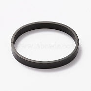 304 Stainless Steel Bangles, Stamping Blank Tag, Electrophoresis Black, Inner Diameter: 2x2-3/8 inch(5x5.9cm)(STAS-I169-03B-EB)