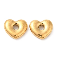Ion Plating(IP) 304 Stainless Steel Beads, Heart, Golden, 11.5x13x3.5mm, Hole: 3mm(STAS-D084-15G)