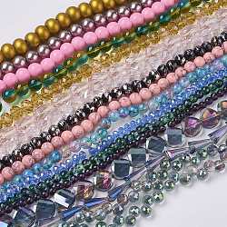 Glass Beads Strands, Mixed Shapes, Mixed Color, 4~16x6~14x6~9mm, Hole: 1~3.5mm, 18.1 inch~36.2 inch(GLAA-XCP0006-02)