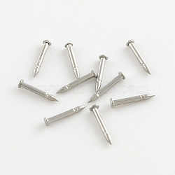 304 Stainless Steel Tie Tacks Lapel Pin Brooch Findings, Stainless Steel Color, 8mm, Head: 2mm, Pin: 1mm(X-STAS-R065-48)