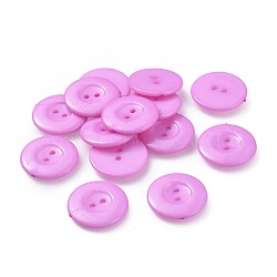 Acrylic Sewing Buttons for Costume Design, Plastic Shirt Buttons, 2-Hole, Dyed, Flat Round, Dark Orchid, 25x3mm, Hole: 2mm(BUTT-E087-C-09)
