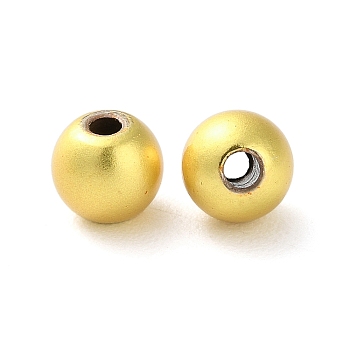 Rack Plating Brass Spacer Beads, Long-Lasting Plated, Lead Free & Cadmium Free, Round, Matte Gold Color, 5.8x5mm, Hole: 1.6mm