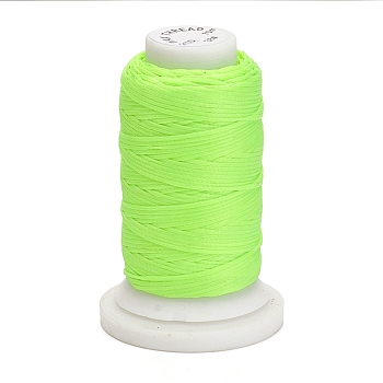 Waxed Polyester Cord, Flat, Green Yellow, 1mm, about 76.55 yards(70m)/roll