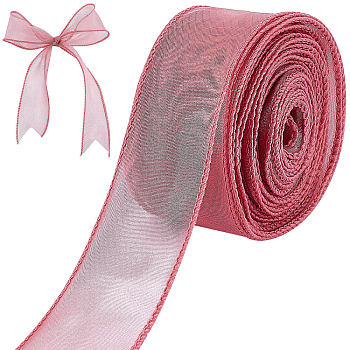 Polyester Ribbon, for Flower Gift Packing or Costume Decoration, Indian Red, 1-5/8 inch(40mm), about 10m/roll