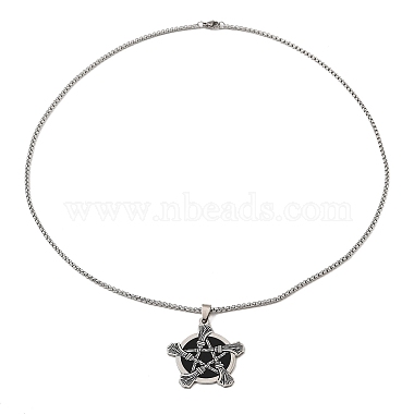 201 Stainless Steel Pendants Necklace(NJEW-B095-03)-2