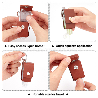 Gorgecraft 4Set 2 Colors Portable Squeeze Bottles with Leather Case Keychain(AJEW-GF0004-77)-4
