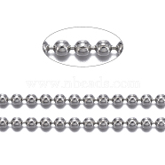 Brass Ball Chains, Long-Lasting Plated, Soldered, with Spool, Cadmium Free & Nickel Free & Lead Free, Platinum, 1.5mm, about 301.83 Feet(92m)/roll(CHC016Y-NFK)