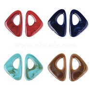 Acrylic Pendants, Imitation Gemstone Style, Triangle, Mixed Color, 44x27.5x3.5mm, Hole: 10x18mm, about 274pcs/500g(OACR-T021-006)