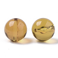 Transparent Acrylic Beads, Round, Gold, 10mm, Hole: 1.8mm, about 550pcs/500g(OACR-S037-001B)