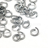 304 Stainless Steel Jump Rings, Metal Connectors for DIY Craft Jewelry and Keychain, 18 Gauge, 8x1mm, Inner Diameter: 6mm(X-STAS-E043-8x1mm)