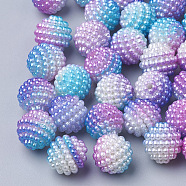 Imitation Pearl Acrylic Beads, Berry Beads, Combined Beads, Rainbow Gradient Mermaid Pearl Beads, Round, Lilac, 12mm, Hole: 1mm, about 200pcs/bag(OACR-T004-12mm-08)