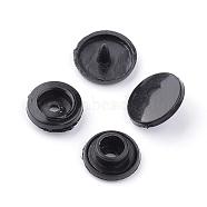 Plastic Snap Fasteners, Raincoat Snap Buttons, Flat Round, Black, 12x6.5mm(BUTT-S020-58A)