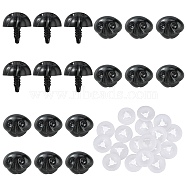 20 Sets Plastic Dog Safety Craft Noses, with Spacer, for DIY Doll Toys Puppet Plush Animal Making, Black, 27x24.5x19mm, Pin: 6mm(FIND-GF0005-48)