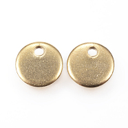Ion Plating(IP) 304 Stainless Steel Charms, Flat Round, Stamping Blank Tag, Golden, 6x1mm, Hole: 1mm(STAS-P107-03G)