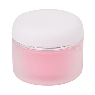 Plastic Portable Cream Jar, Empty Refillable Cosmetic Containers, with Screw Lid & Inner Cover, Pink, 6.1x5.4cm, Capacity: 50g(MRMJ-L017-01)