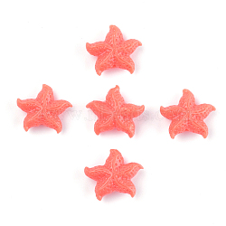 Synthetic Coral Beads, Dyed, Starfish/Sea Stars, Tomato, 14x16x6mm, Hole: 1mm(CORA-S026-08H)