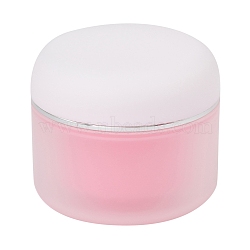 Plastic Portable Cream Jar, Empty Refillable Cosmetic Containers, with Screw Lid & Inner Cover, Pink, 6.1x5.4cm, Capacity: 50g(MRMJ-L017-01)