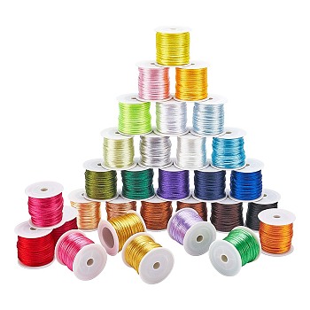 Nylon Thread, for Jewelry Making, Mixed Color, 2.5mm, about 10m/roll, 30colors, 1roll/color, 30rolls/set