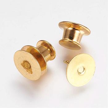 Brass Brooch Base Settings, Brooch Findings, Golden, 10x9mm, Pin: 1mm