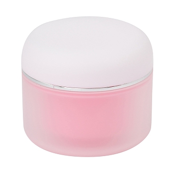 Plastic Portable Cream Jar, Empty Refillable Cosmetic Containers, with Screw Lid & Inner Cover, Pink, 6.1x5.4cm, Capacity: 50g