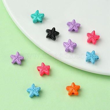 Mixed Color Starfish Alloy Beads