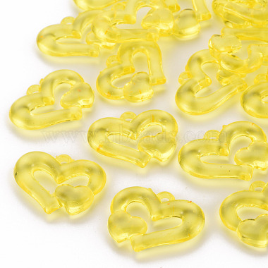 Yellow Heart Acrylic Pendants