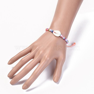 Eco-Friendly Handmade Polymer Clay Heishi Beads Kids Braided Bracelets(BJEW-JB04317)-6