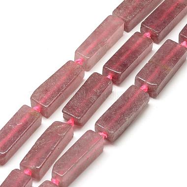 24mm Cuboid Strawberry Quartz Beads