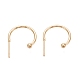 304 Stainless Steel C-shaped Hoop Circle Ball Stud Earrings(X-STAS-K204-04G)-1