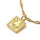 Klares Zirkonia-Quadrat mit Bogenanhänger-Halskette mit Singapur-Ketten(NJEW-P273-01G)-1