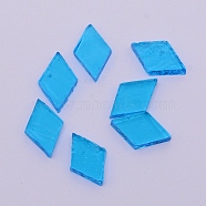 Glass Cabochons, Mosaic Tiles, for Home Decoration or DIY Crafts, Rhombus, Sky Blue, 19x12x3mm, about 400pcs/bag(GGLA-WH0126-47B)