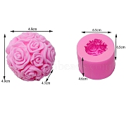 DIY Food Grade Silicone Candle Molds, Resin Casting Molds, For UV Resin, Epoxy Resin Jewelry Making, Flower, Hot Pink, 6.5x4.6cm, Inner Diameter: 4.9x4.1cm(PW-WG64452-01)