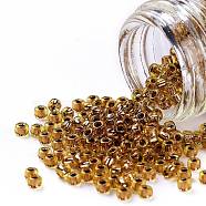 TOHO Round Seed Beads, Japanese Seed Beads, (744) Copper Lined Amber, 11/0, 2.2mm, Hole: 0.8mm, about 1110pcs/bottle, 10g/bottle(SEED-JPTR11-0744)