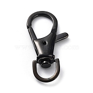 Ion Plating(IP) 304 Stainless Steel Swivel Lobster Claw Clasps, Swivel Snap Hook, Black, 34x16x5mm, Hole: 8mm(STAS-I117-01B-01)