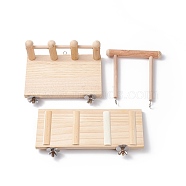 (Defective Closeout Sale: Screw Rusty) Bird Parrot Hamster Toys, Wooden Crawling Swing Ladder Platform Springboard, for Bird Small Animals, Bisque, 13.6~23.9x12~15.8x1.2~7cm, 3pcs/set(AJEW-XCP0001-86)