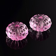 Transparent Acrylic Beads, Pumpkin, Pink, 14mm in diameter,  9.4mm thick, hole: 2mm, about 620pcs/500g(PL712Y-4)