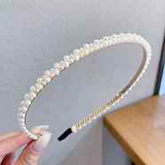Plastic Imitation Pearls Hair Bands, Bridal Hair Bands Party Wedding Hair Accessories for Women Girls, White, 140mm(OHAR-PW0007-19G)