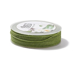 Braided Nylon Threads, Dyed, Knotting Cord, for Chinese Knotting, Crafts and Jewelry Making, Yellow Green, 1mm, about 21.87 Yards(20m)/Roll(NWIR-E023-1mm-37)